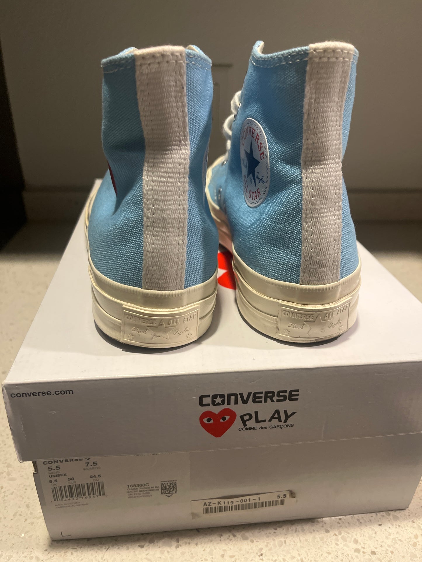 CDG Baby Blue Size 7.5W/5.5Y