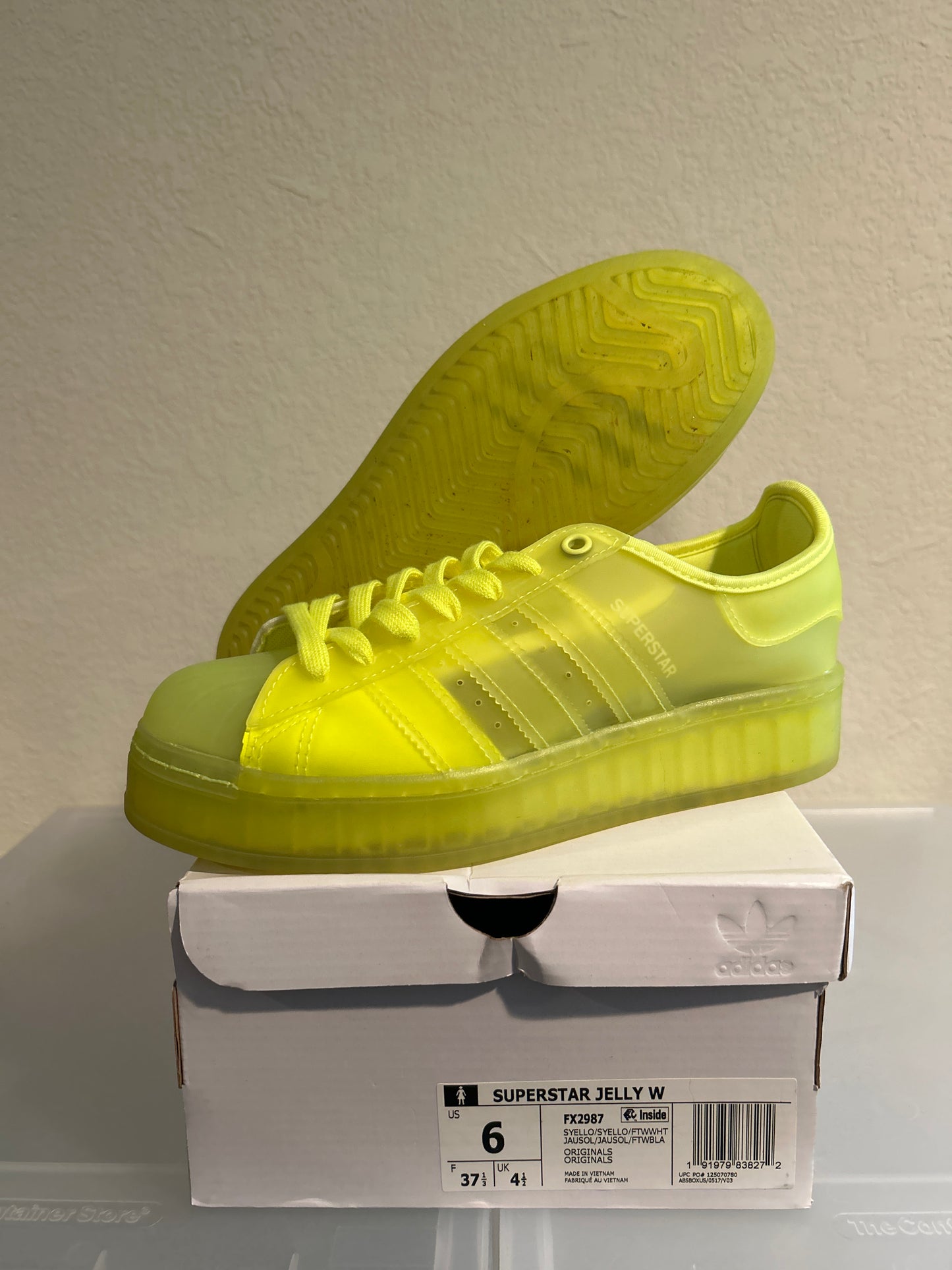 Adidas Superstar Jelly Neon Size 6W/4.5Y