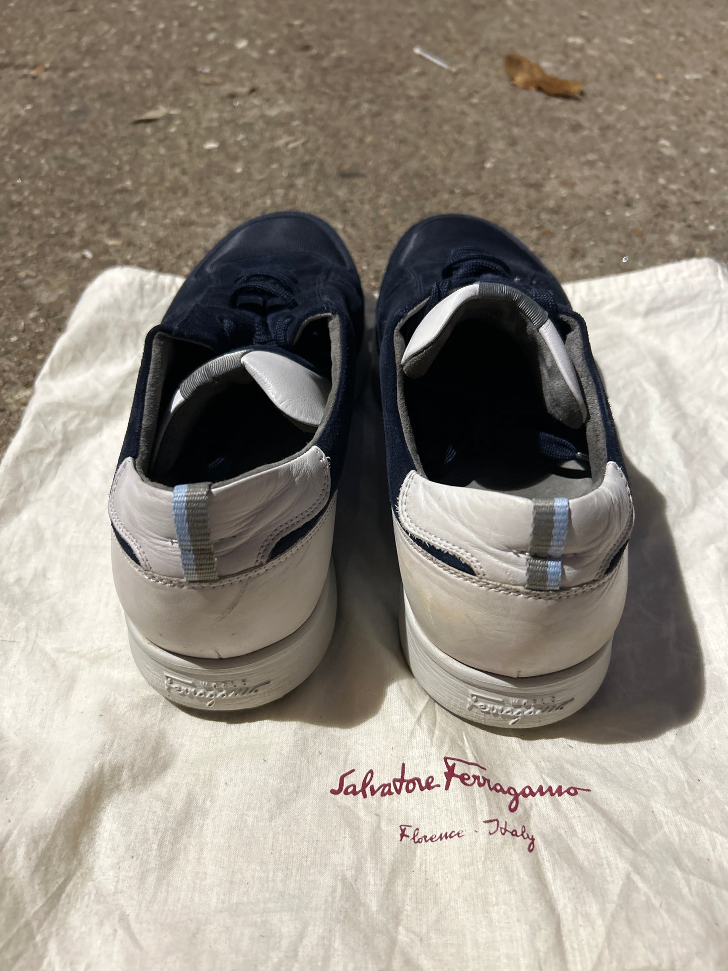 Ferragamo Navy Low Top Size 10