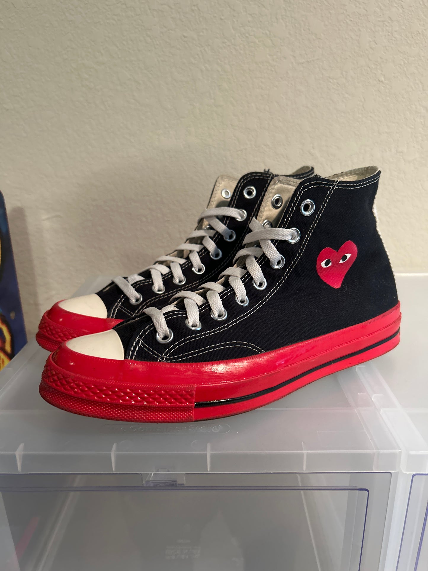 CDG Chucks Black Red Size 8M/10W