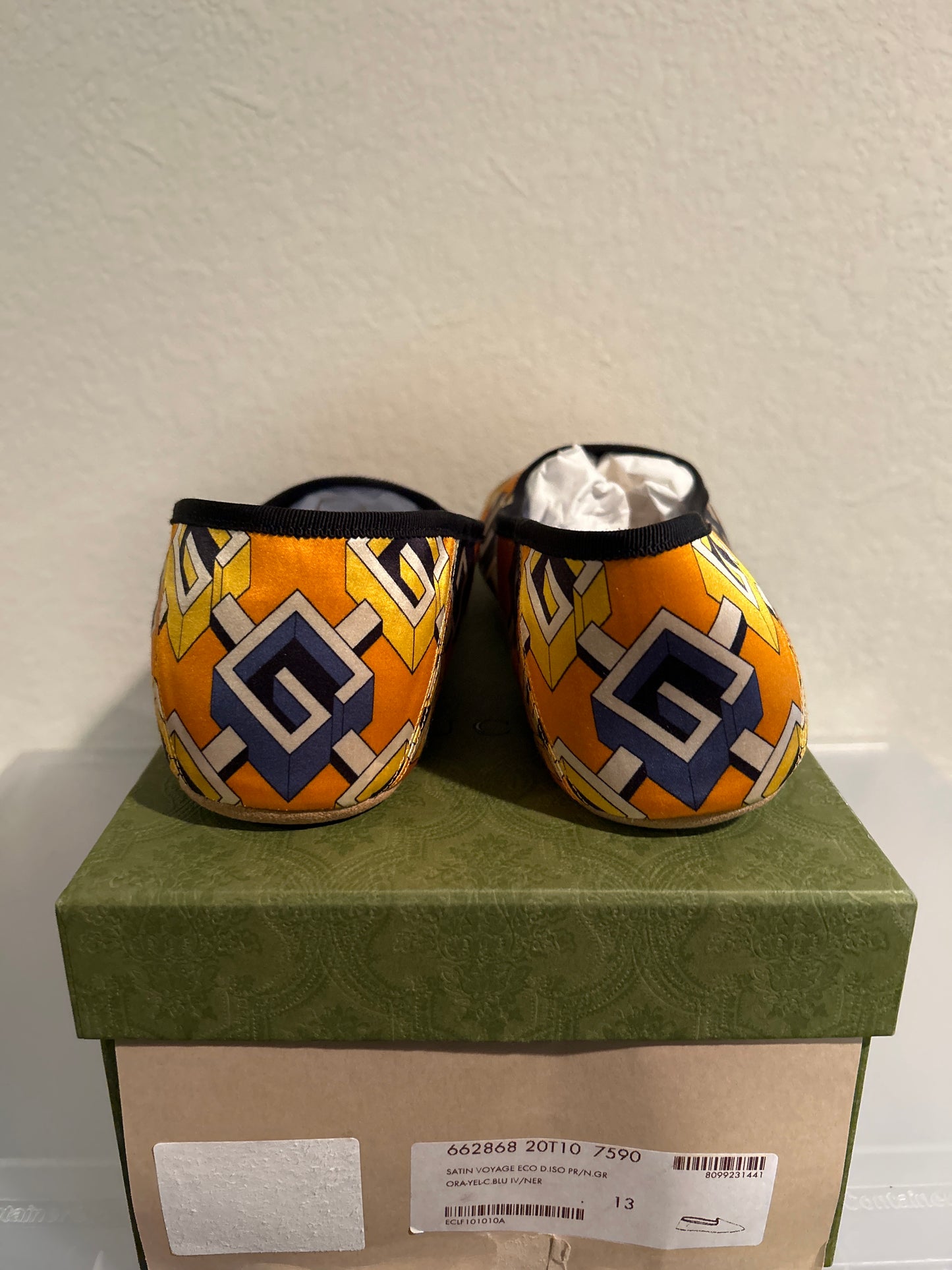 Gucci House Shoes Orange Size 13 NEW