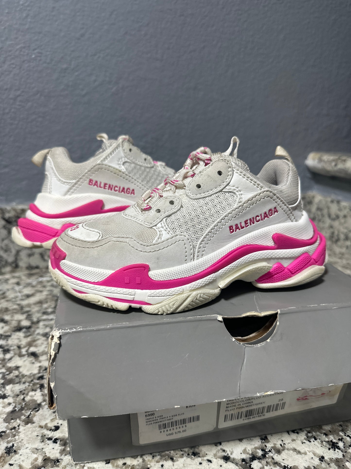 Balenciaga Triple S White Pink Size 29