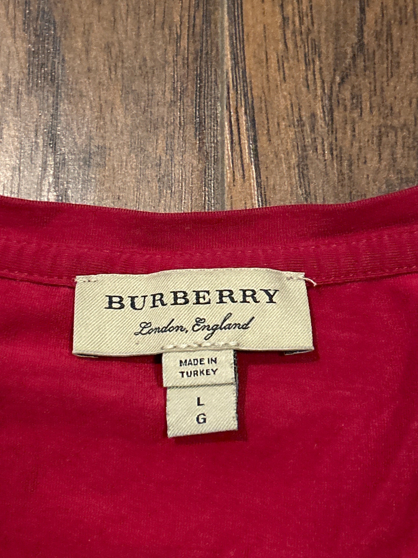 Burberry Brit Red Tee Size L