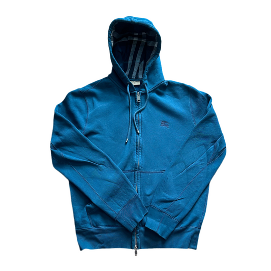 Burberry Blue Zip Up Hoodie Size M