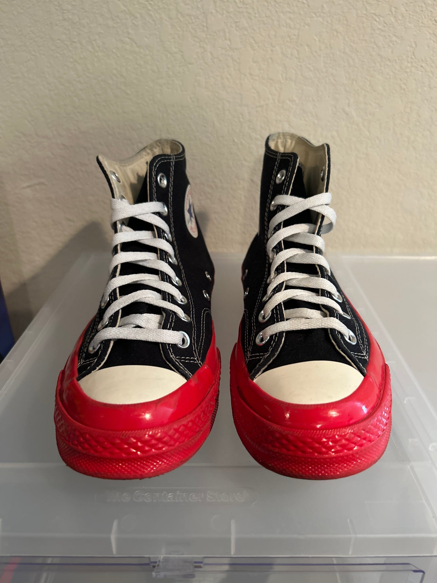 CDG Chucks Black Red Size 8M/10W