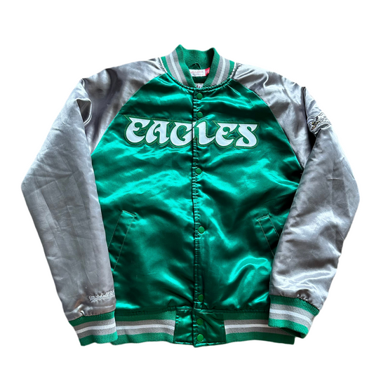 Philadelphia Eagles X Mitchell & Ness Satin Throwback Jacket Size S