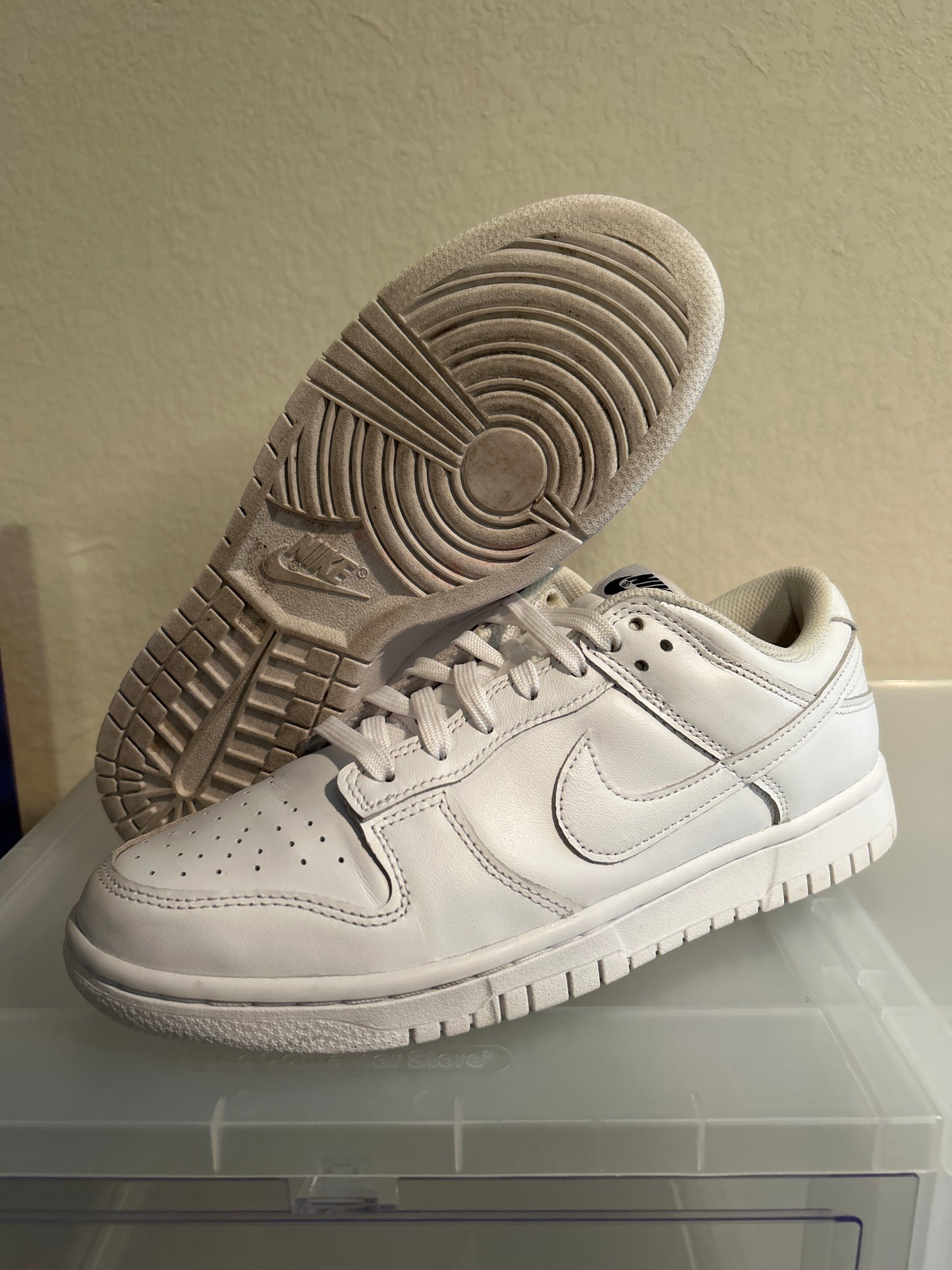 Triple White Dunk Low Size 9W/7.5M