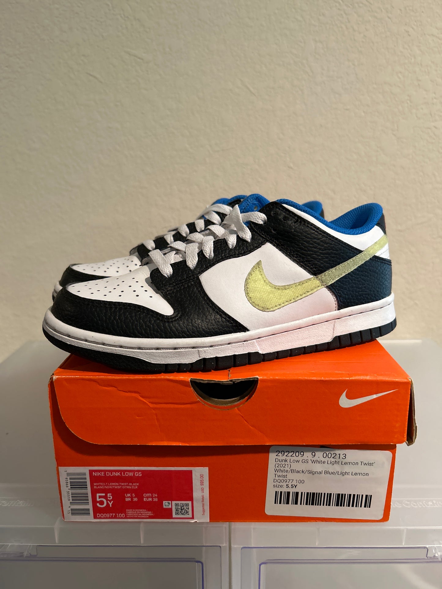 Lime Panda Dunk Low Size 5.5Y