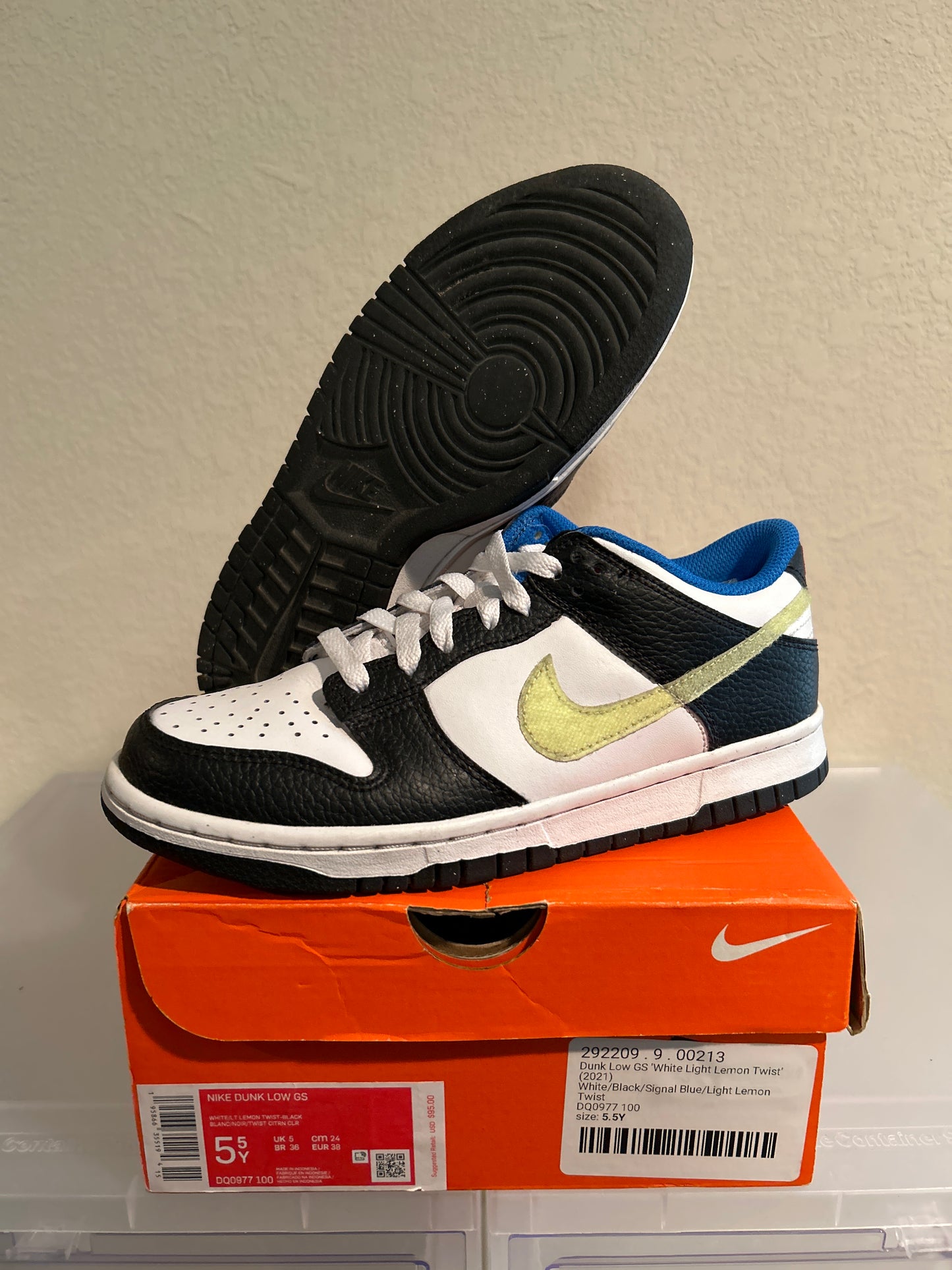 Lime Panda Dunk Low Size 5.5Y