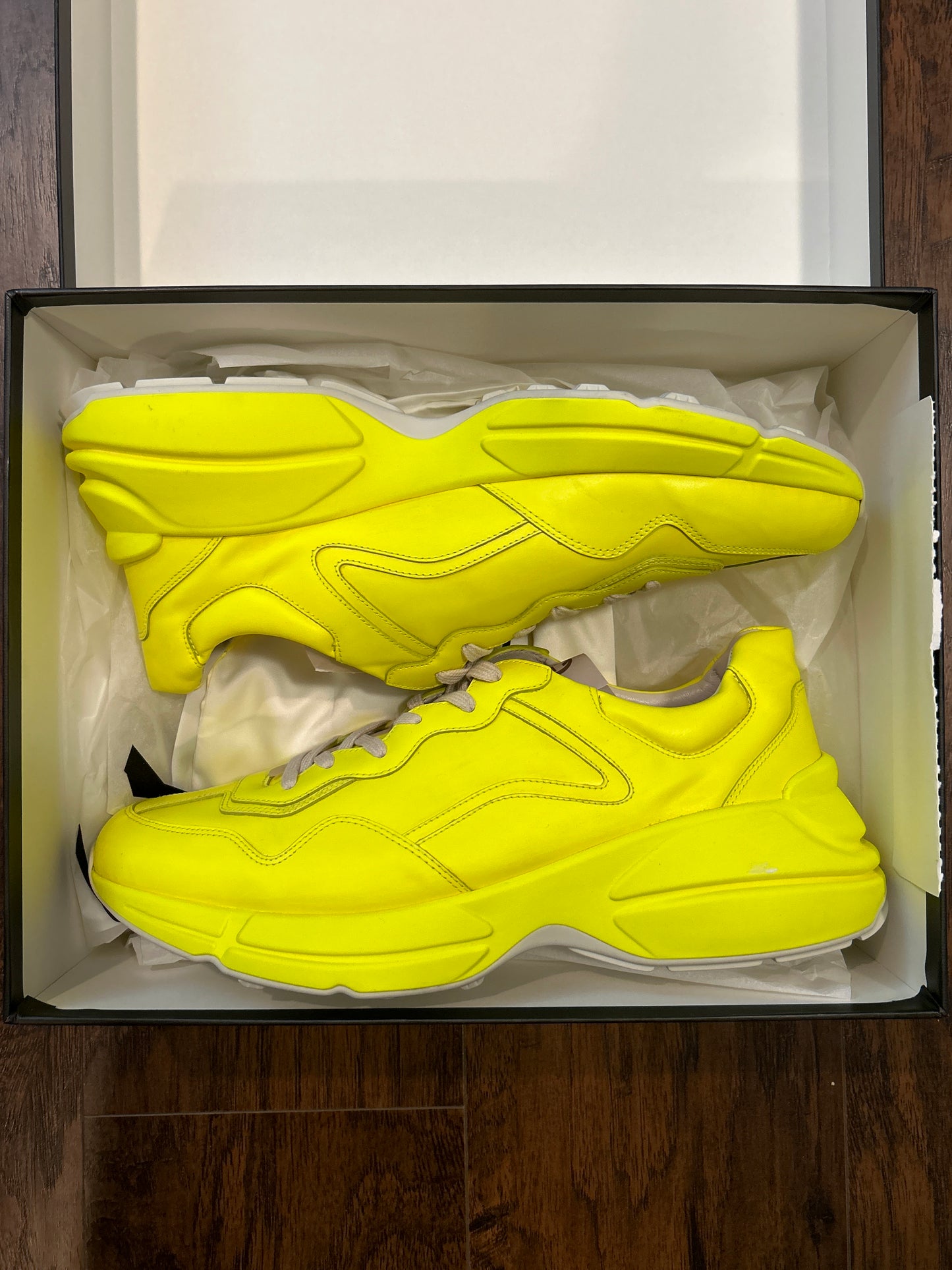 Gucci Rython Fluorescent Yellow Size 13.5 NEW