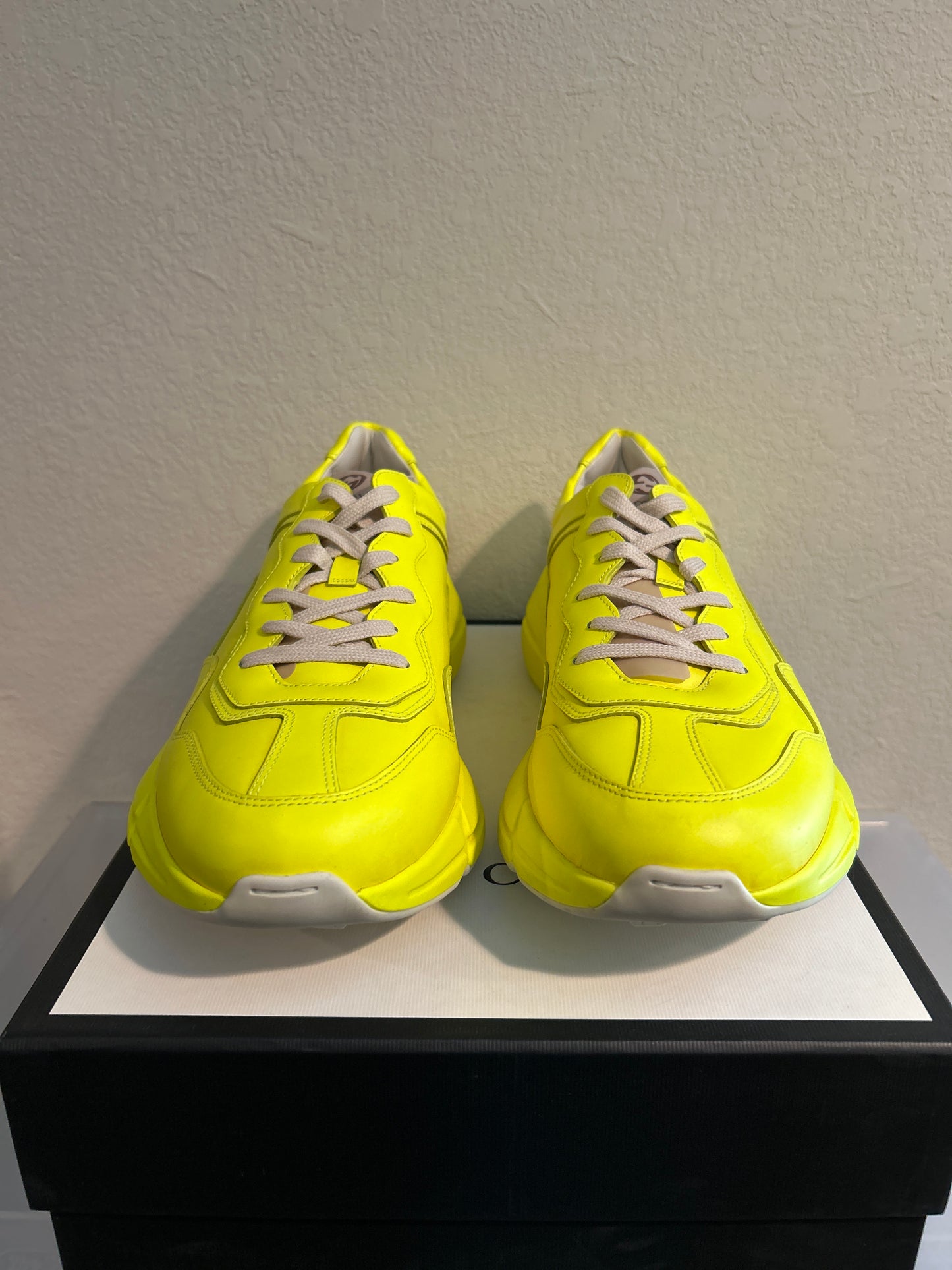 Gucci Rython Fluorescent Yellow Size 13.5 NEW