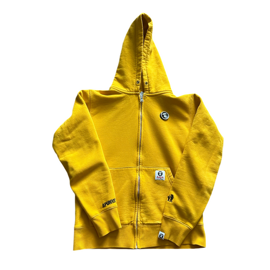 Aape Now Yellow Zip Up Hoodie Size M