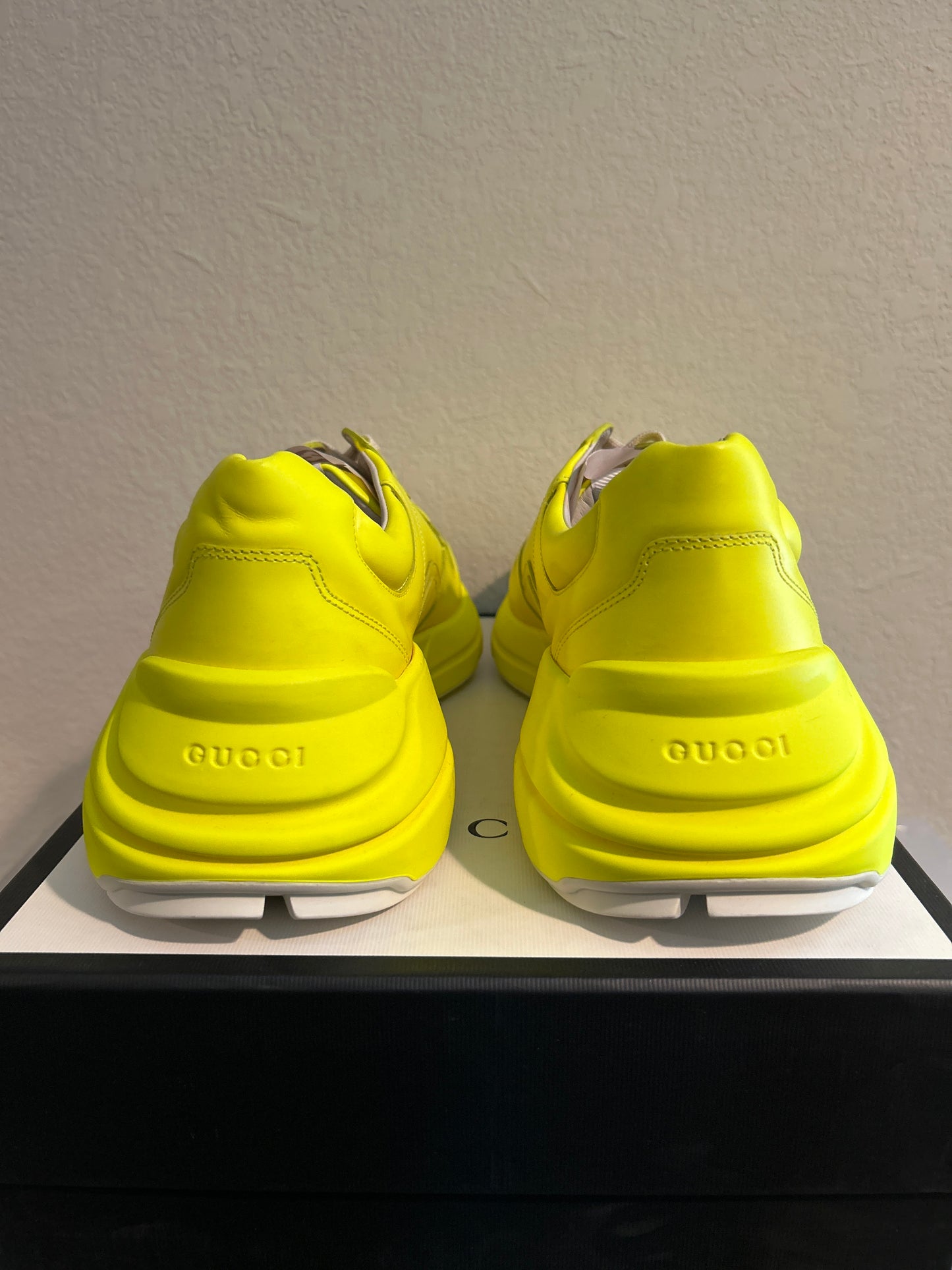 Gucci Rython Fluorescent Yellow Size 13.5 NEW