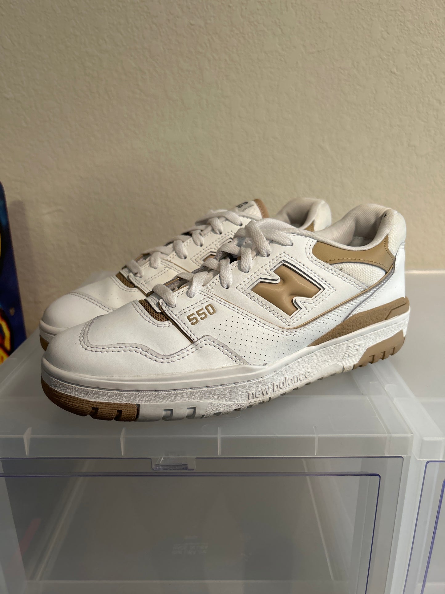 New Balance 550 White Wheat Size 9W/7.5M