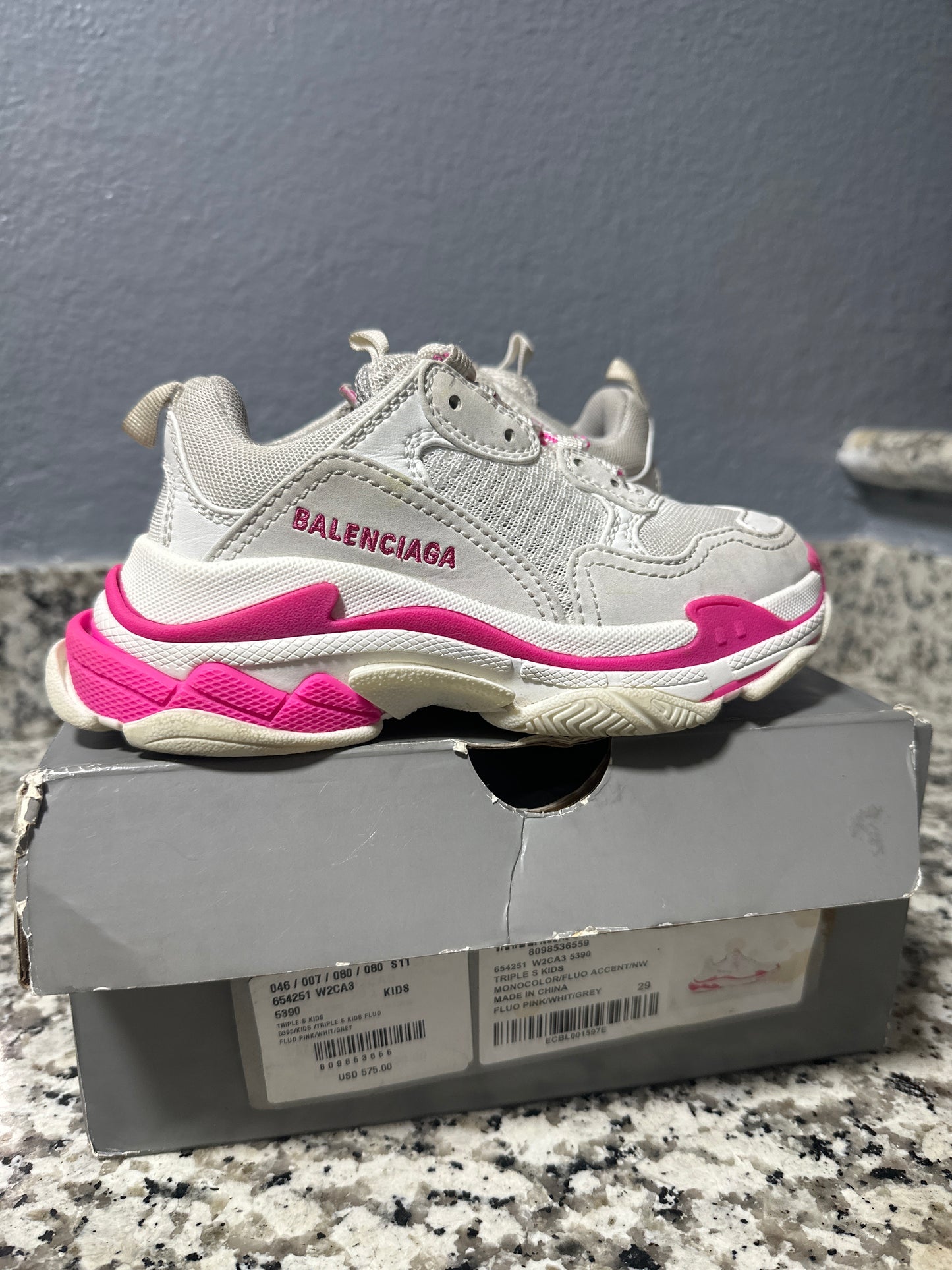 Balenciaga Triple S White Pink Size 29