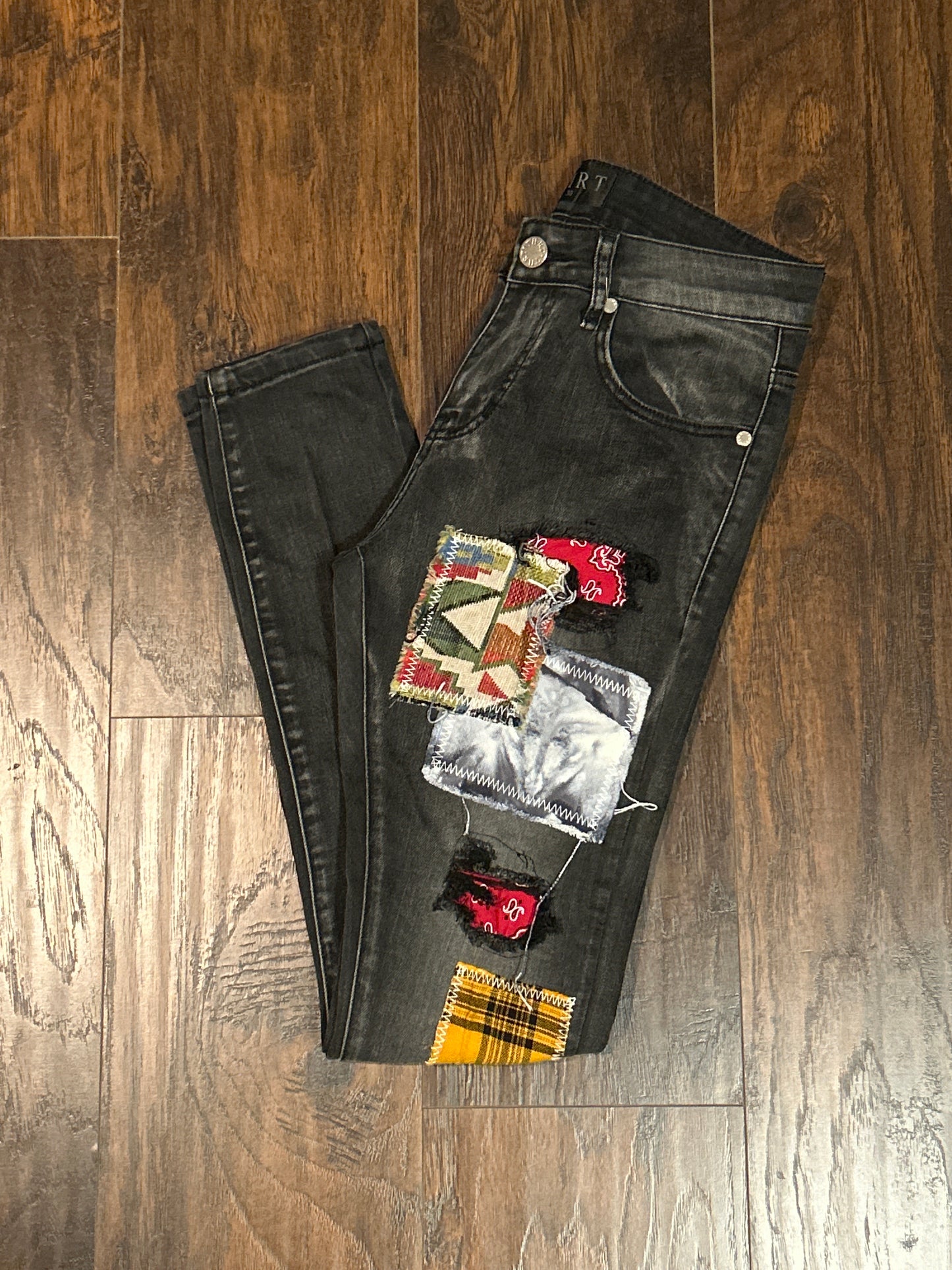 THRT Patchwork Black Jeans Size 30