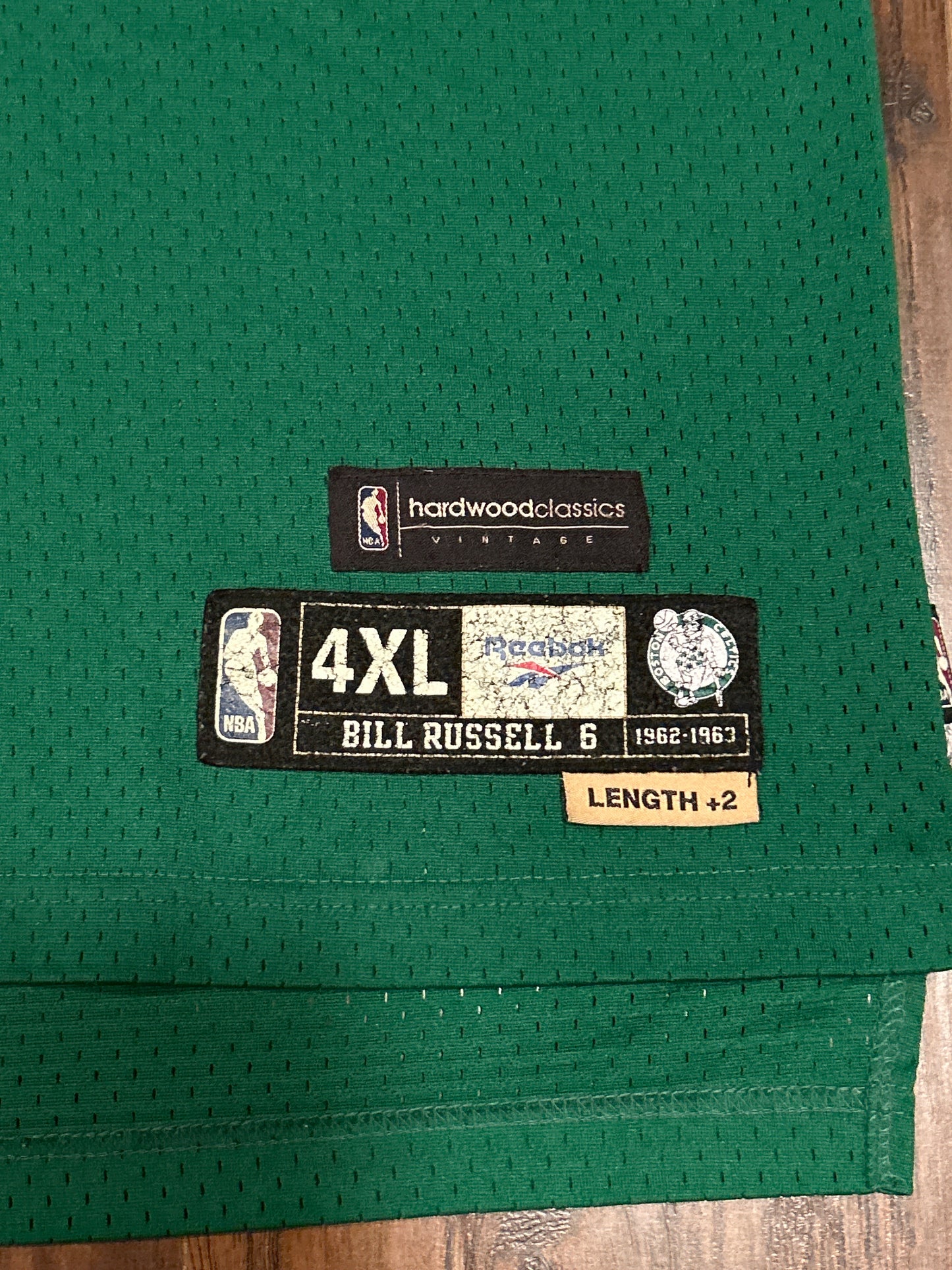 Reebok Celtics Bill Russell Jersey Size 4XL