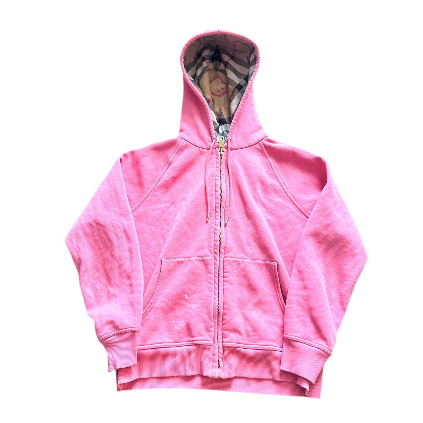 Burberry Pink Zip Up Hoodie Size XL