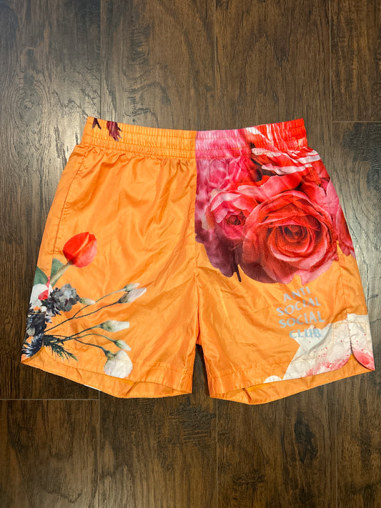 ASSC Floral Orange Shorts Size L