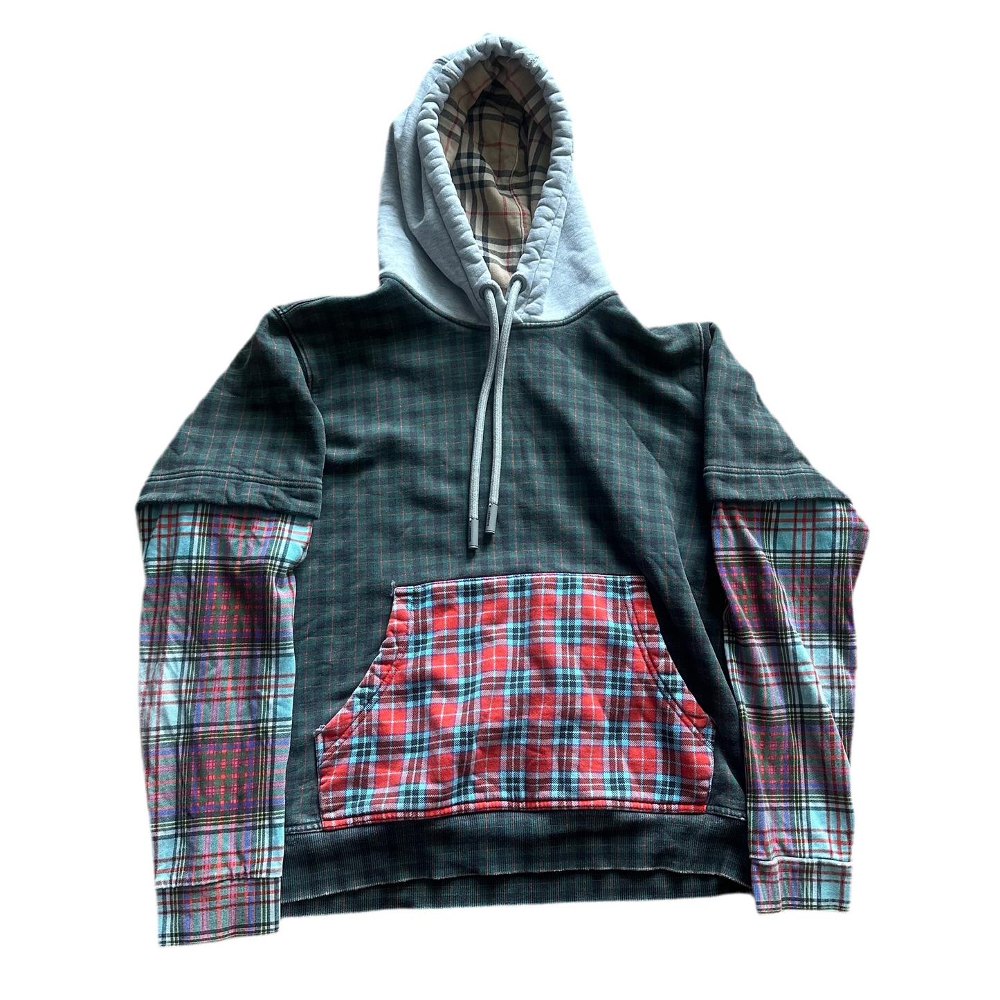 Burberry Patch Work Flannel Hoodie Size S