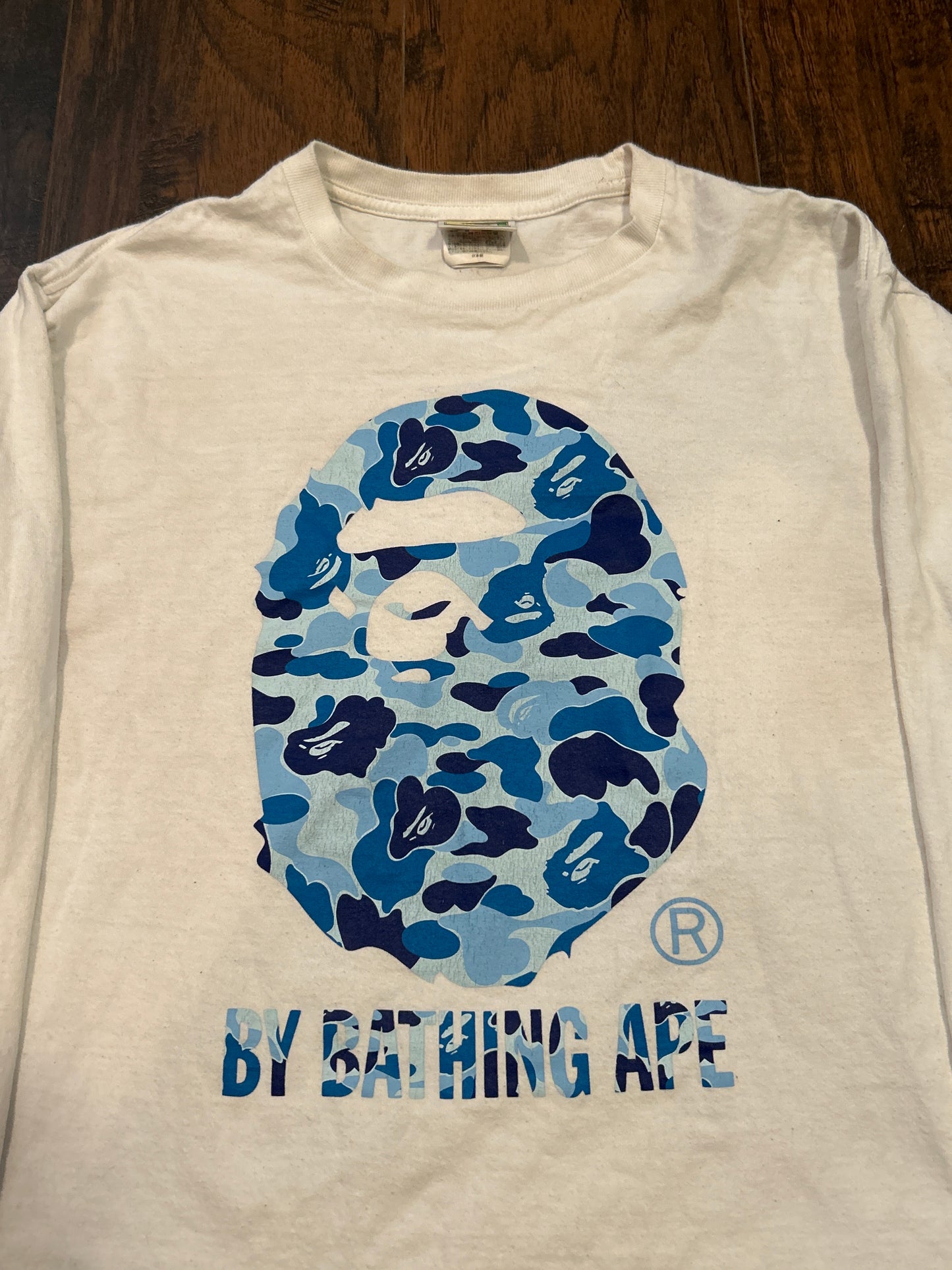 Bape Blue Camo Ape Head Long Sleeve Size L