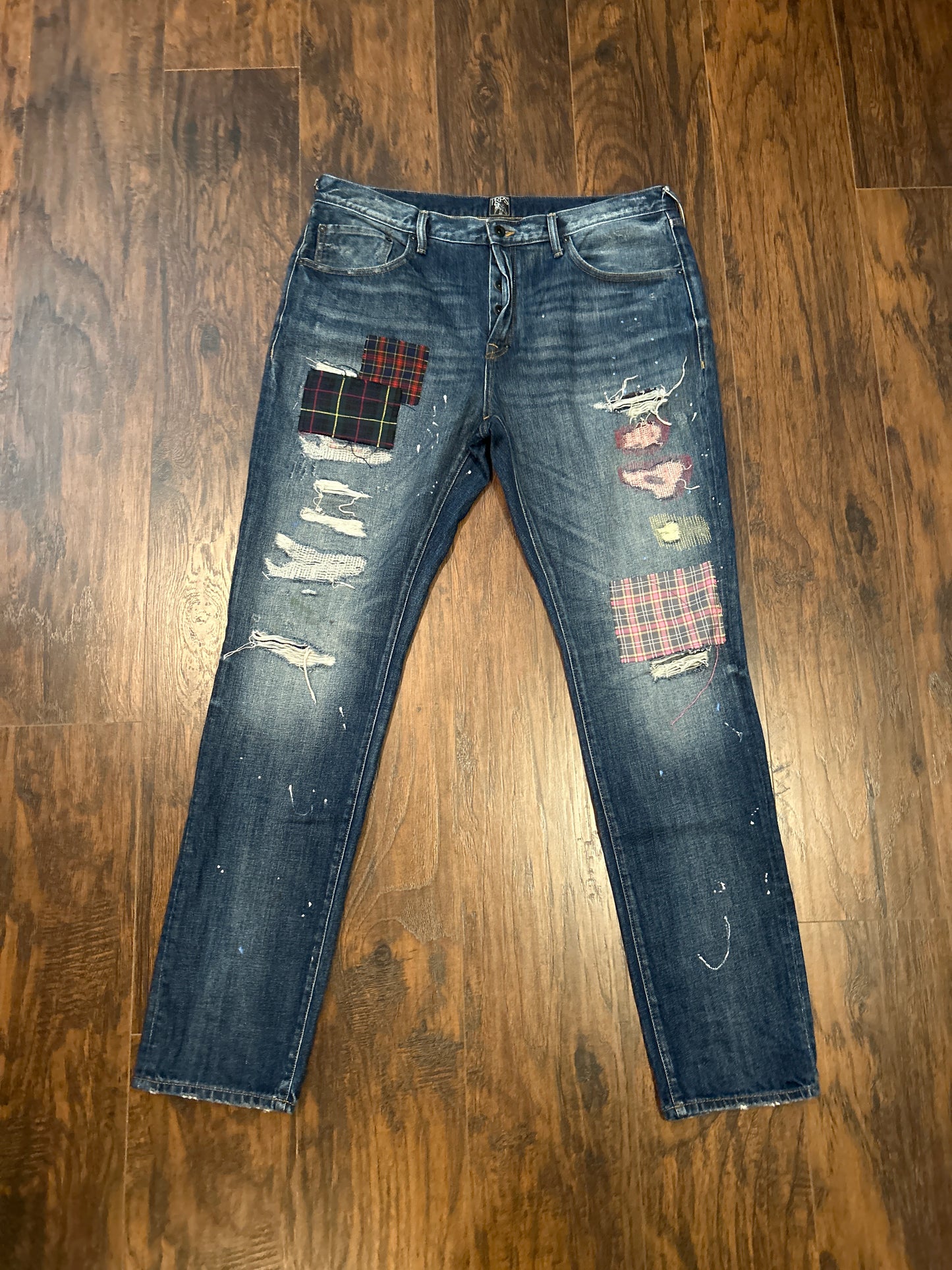 PRPS Patchwork Blue Jeans Size 38