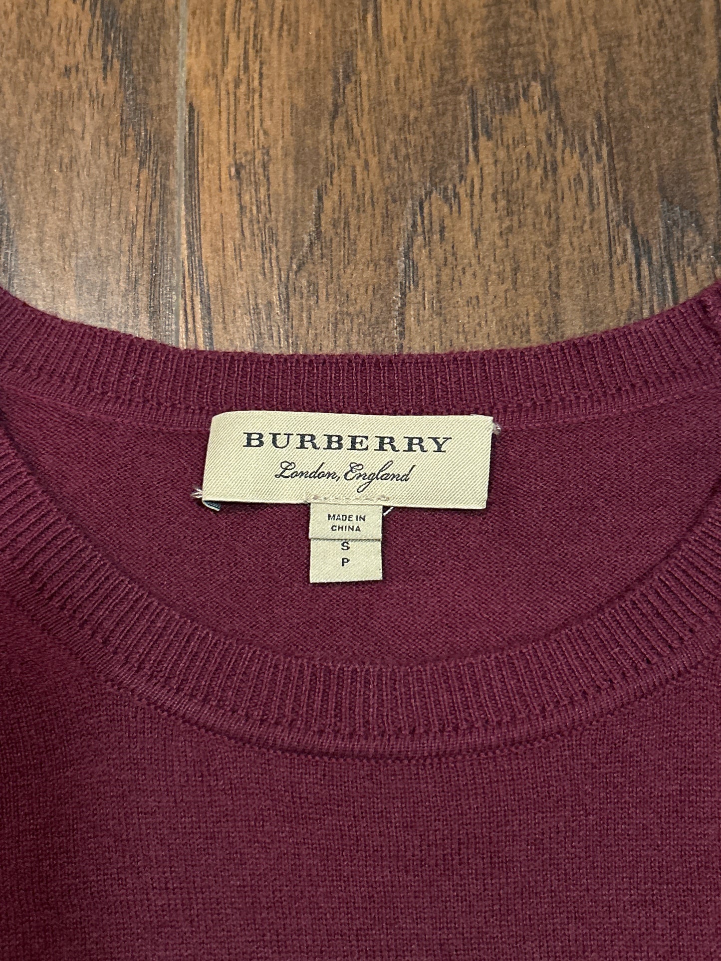 Burberry Burgundy Sweater Size S