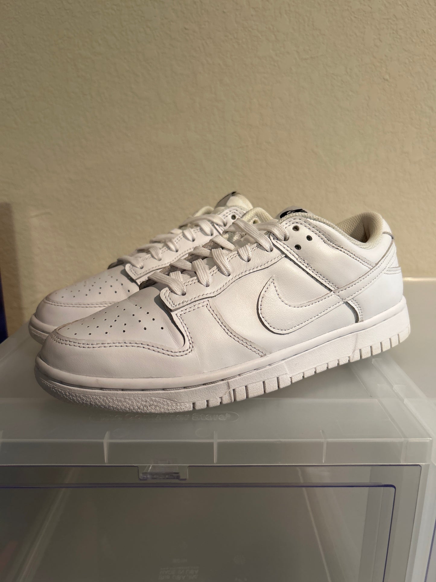 Triple White Dunk Low Size 9W/7.5M