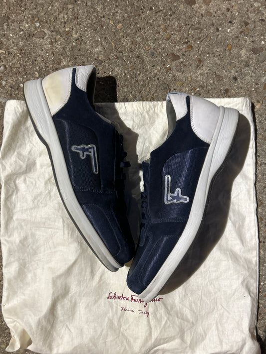 Ferragamo Navy Low Top Size 10