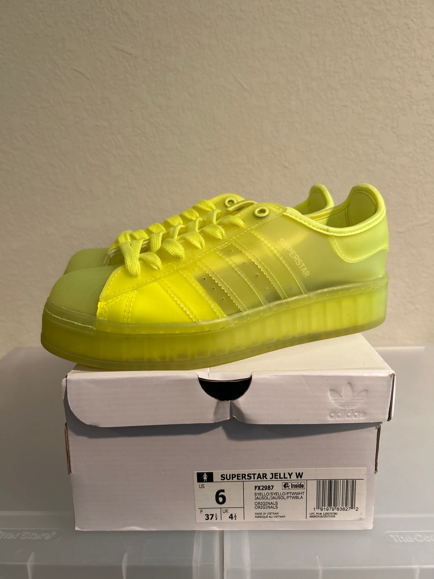 Adidas Superstar Jelly Neon Size 6W/4.5Y