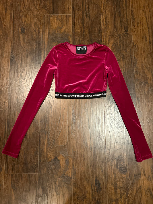 Versace Jeans Couture Velevt Crop Top Size 4