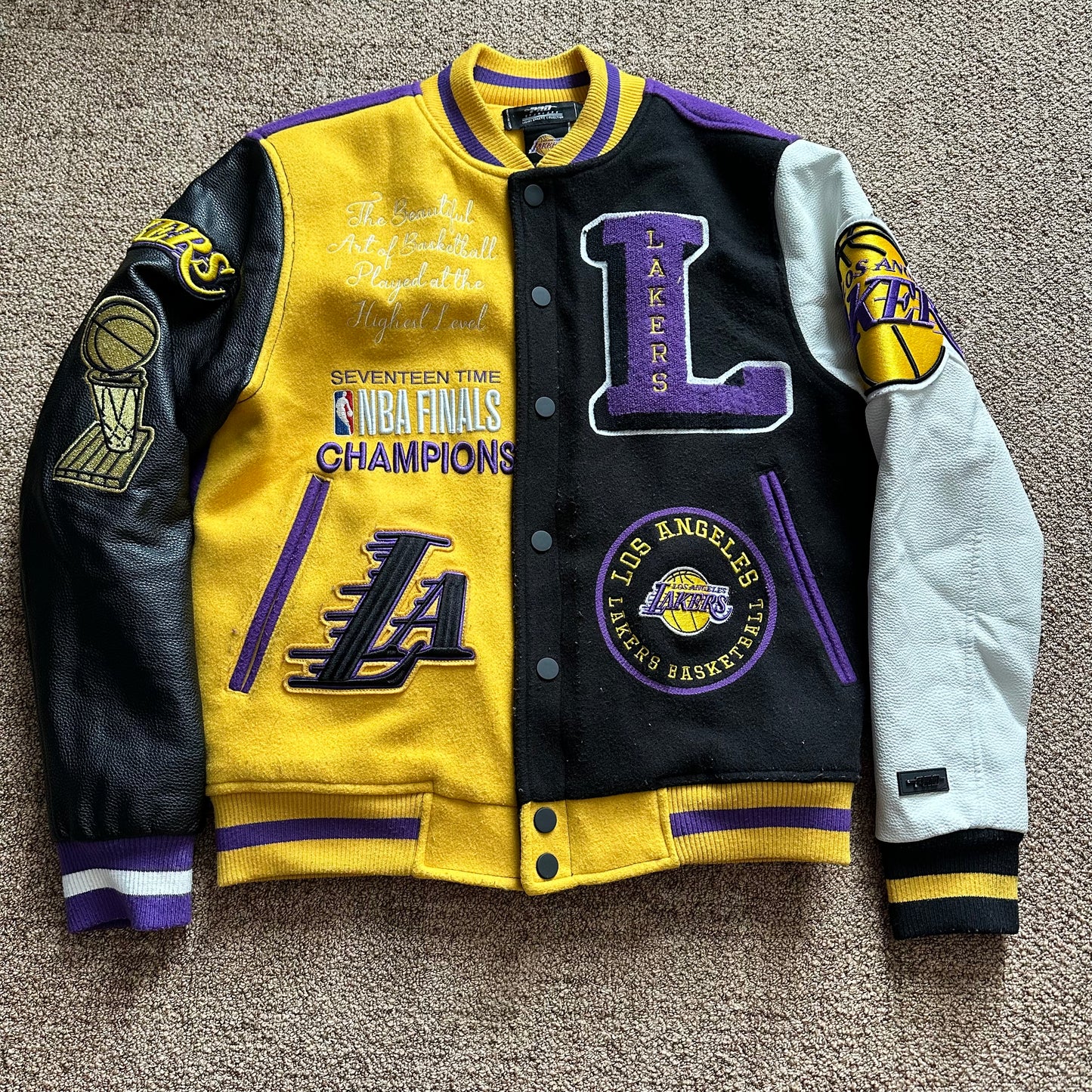 Los Angeles Lakers X Pro Stitch Leather Varsity Jacket Size S