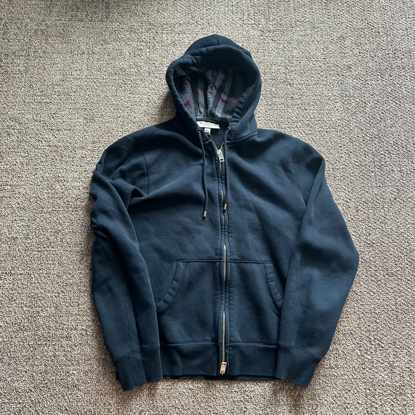 Burberry Black Zip Up Hoodie Size S