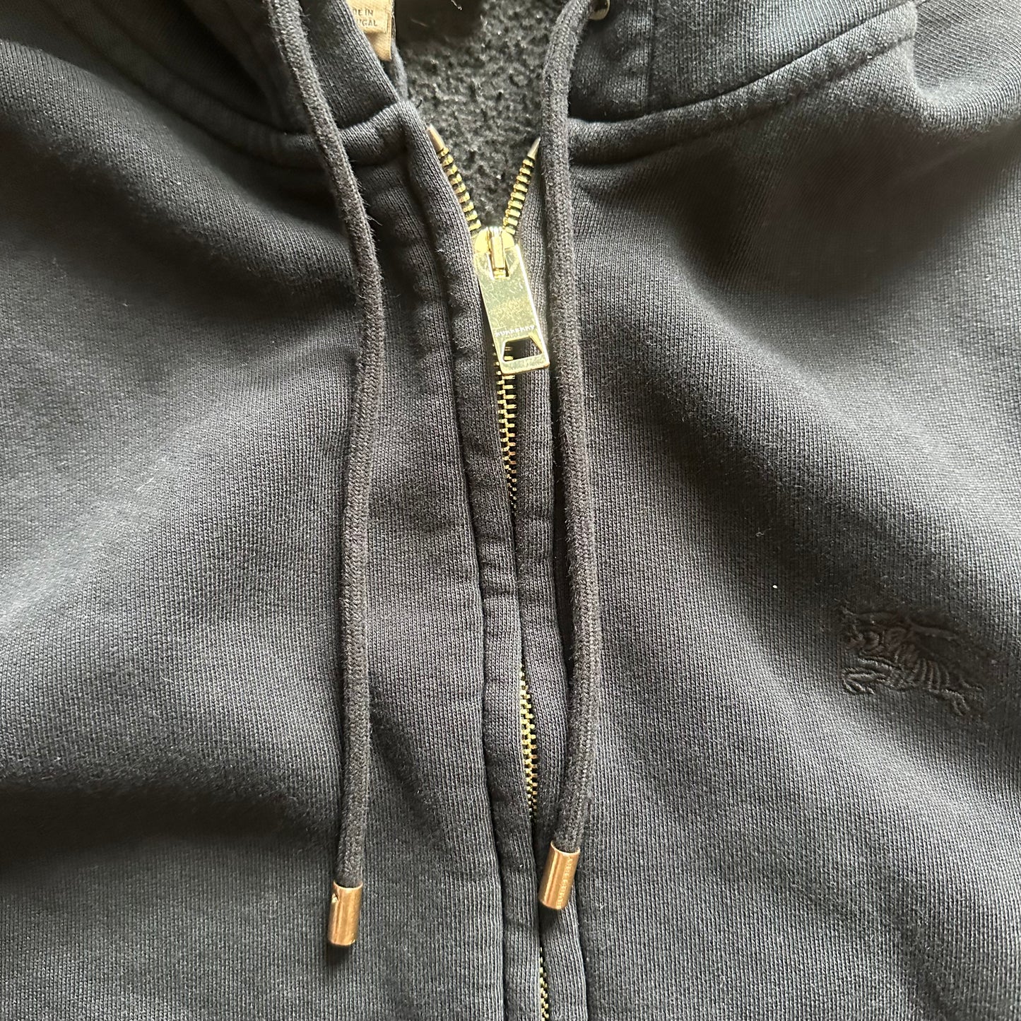 Burberry Black Zip Up Hoodie Size S