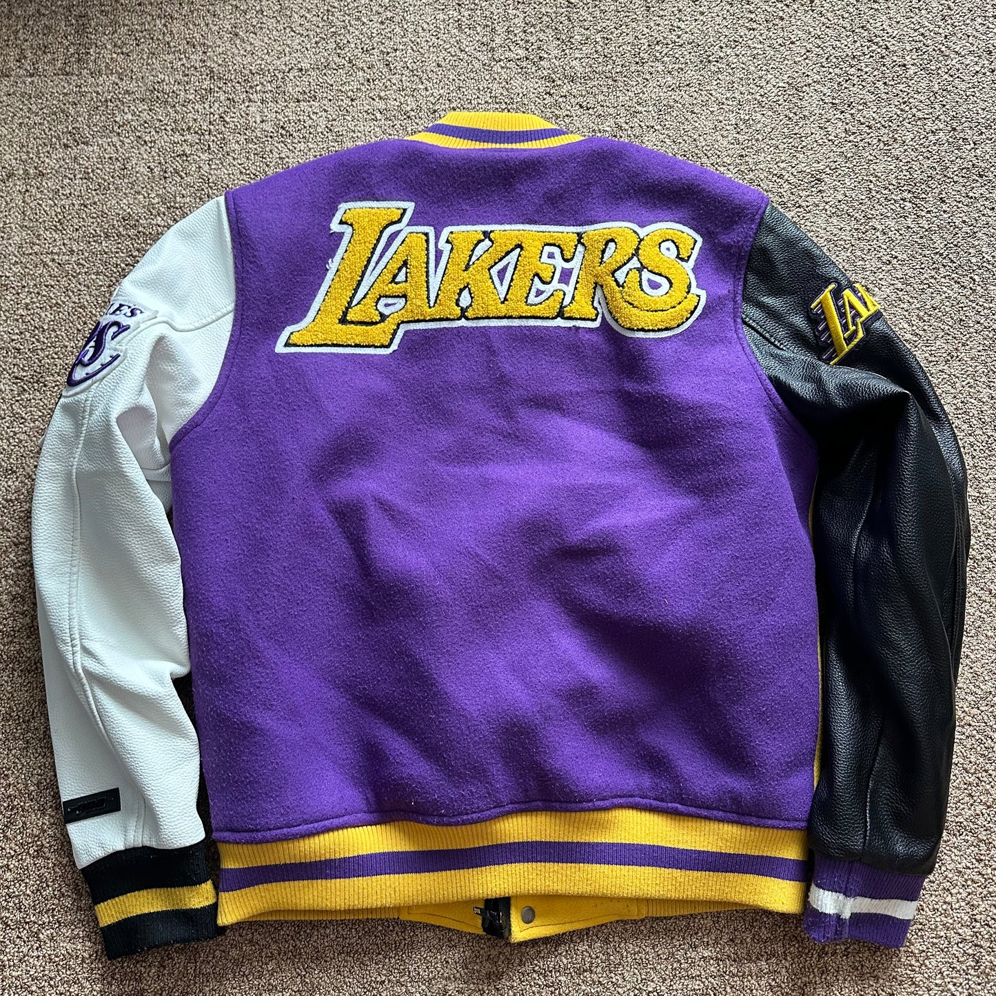 Los Angeles Lakers X Pro Stitch Leather Varsity Jacket Size S