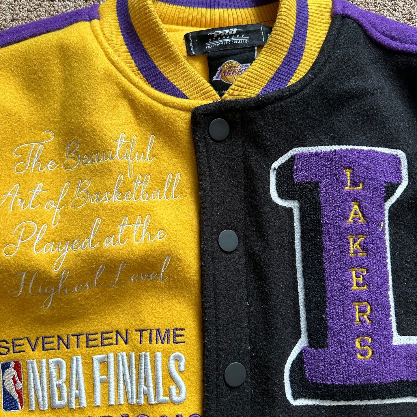 Los Angeles Lakers X Pro Stitch Leather Varsity Jacket Size S