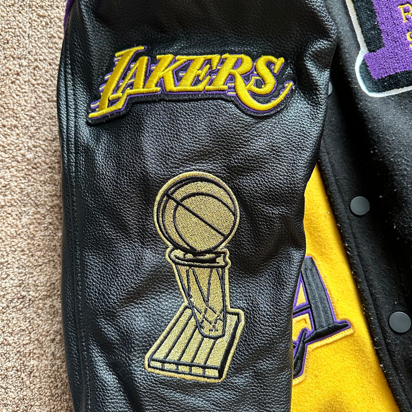 Los Angeles Lakers X Pro Stitch Leather Varsity Jacket Size S